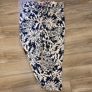 Lilly Pulitzer Navy and White Floral Pants